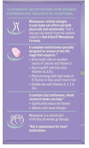 One A Day Women's Menopause Formula Multivitamin Supplement- 50 Count - Picture 4 of 4