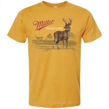 Miller High Life Wildlife Deer Yellow Colorway T-Shirt Yellow