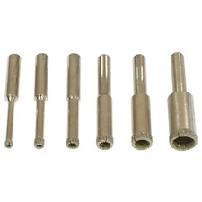New 6pc Stone Diamond Hole Saws Set w / 1/4 " Shank # DH6HS* US FREE SHIPPING*
