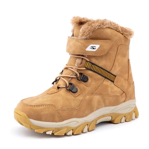 High Quality Boys Girl Winter Snow Boots Platform Warm Cotton Shoes Leather Kids