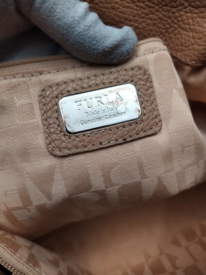 Furla Brown Leather Silver Hardware Bag Tag‎ Furla Brown Leather Silver Hardware Bag Tag main image 3