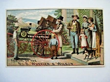 1800's Trade Card for "Wheeler Wilson's New Sewing Machine" w/ Pic of Family  * 
