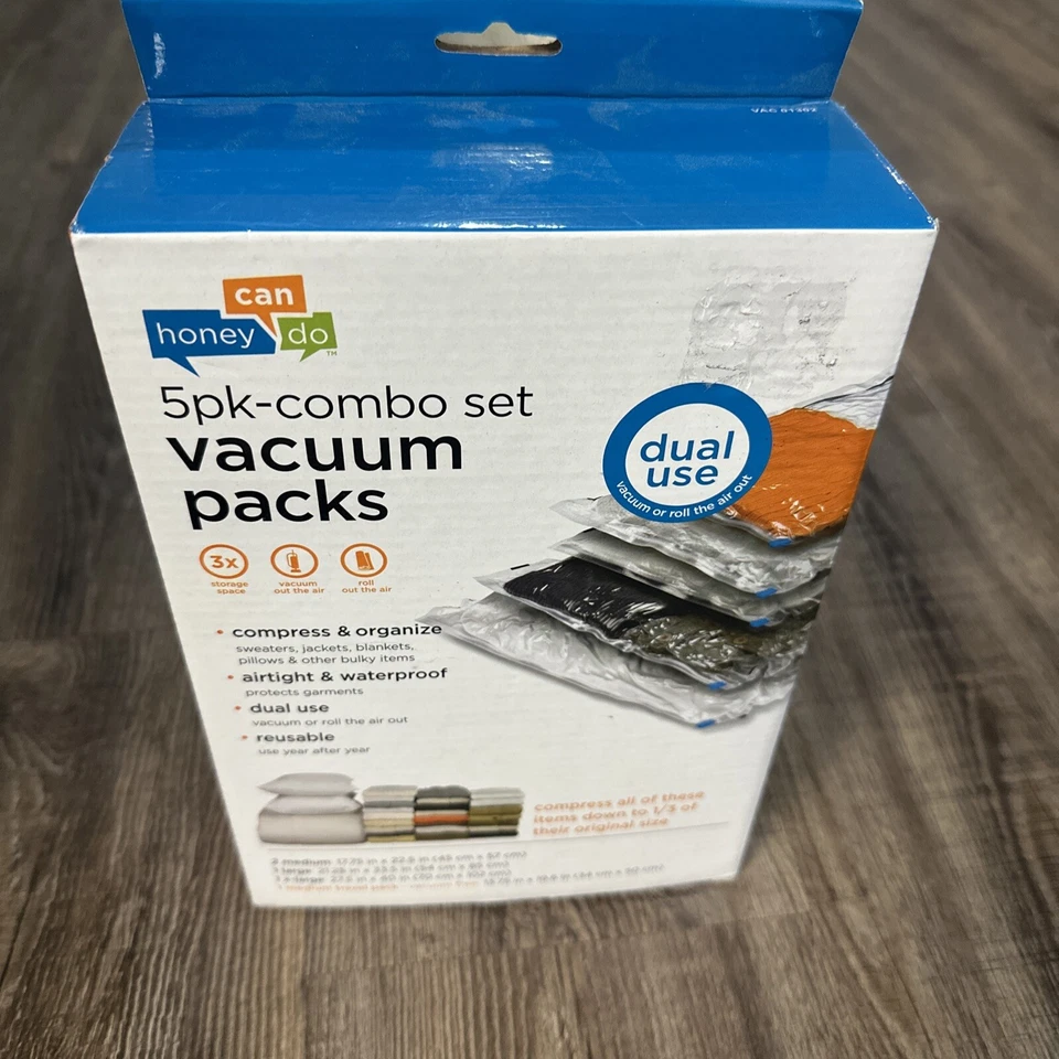 Bolsas de almacenamiento 5 mieles transparentes pueden aspirar o desplegar aire nuevas Foto 3 de 3