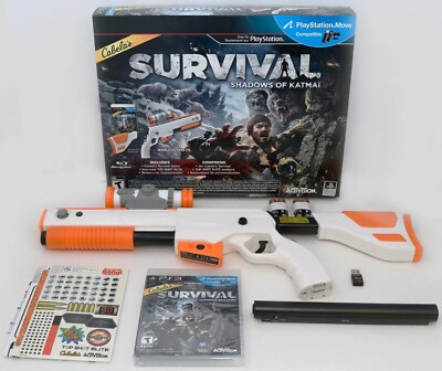 #ad NEW PS3 Cabela#x27;s Survival Shadows of Katmai Game w Top Shot Elite Rifle Gun NEW $37.95