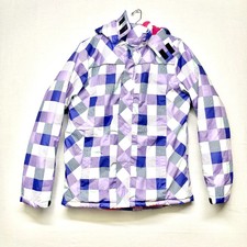 Iceberg Ski Jacket Women's 18 Multi 100% Polyester Check Outdoor Hooded Full Zip