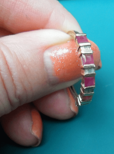 9ct Gold AAA Burmese Princess 1.10ct Ruby & Diamond ET Band Ring~UK R½ US 8 7/8 - Picture 5 of 8