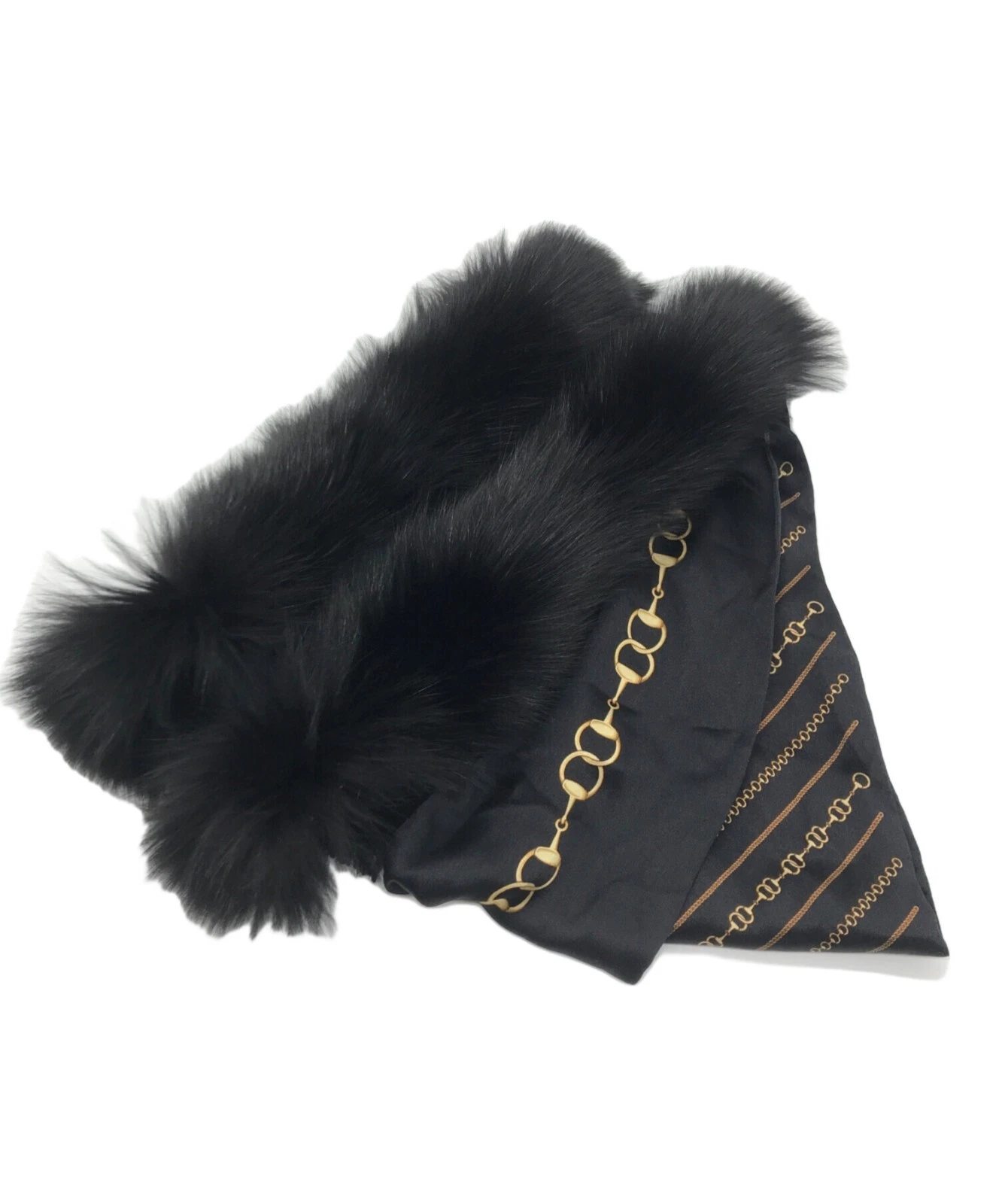 Étole en fourrure de soie noire GUCCI