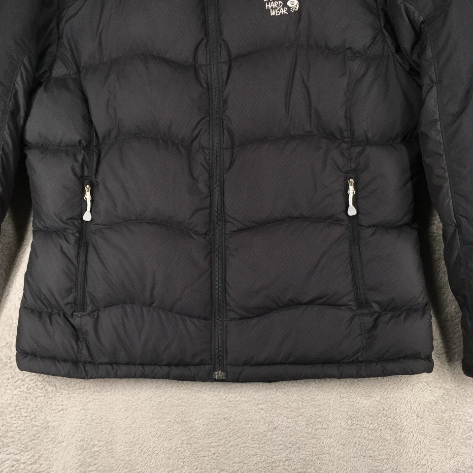 Chaqueta acolchada Mountain Hardwear para mujer XL negra plumón de ganso cremallera completa exterior Foto 4 de 4