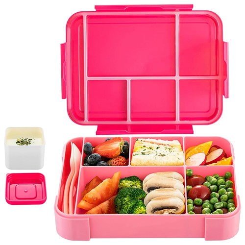 Kinder Lunch-Box 5 Fächern mit Geschirr & Soßendose, Essensbox für Arbeit,Schule - Bild 25 von 26