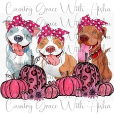Sublimation Transfer Print Pumpkin Dogs Ready to Press Heat Transfer