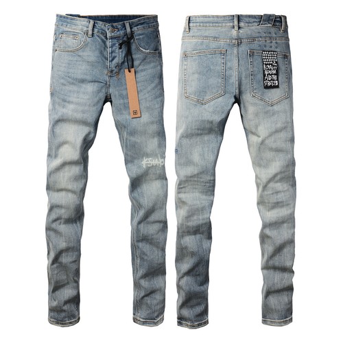 Neu Pop Herren Hose Text Print Skinny Fit Crease Ksubi Bleached Blue Jeans 3029 - Bild 3 von 15