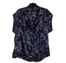 Lane Bryant Women’s Plus Size 26/28 Blue Gray Cowl Neck Tunic Top Shirt