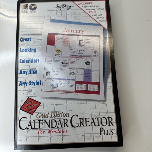 The Learning Company Calendar Creator Plus Gold Edition CD Windows 95 Sealed - Picture 4 of 8