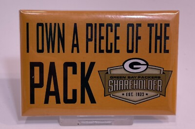 Vintage Green Bay Packers Magnet Shareholder I Own A Piece Of The Pack Rare HTF
