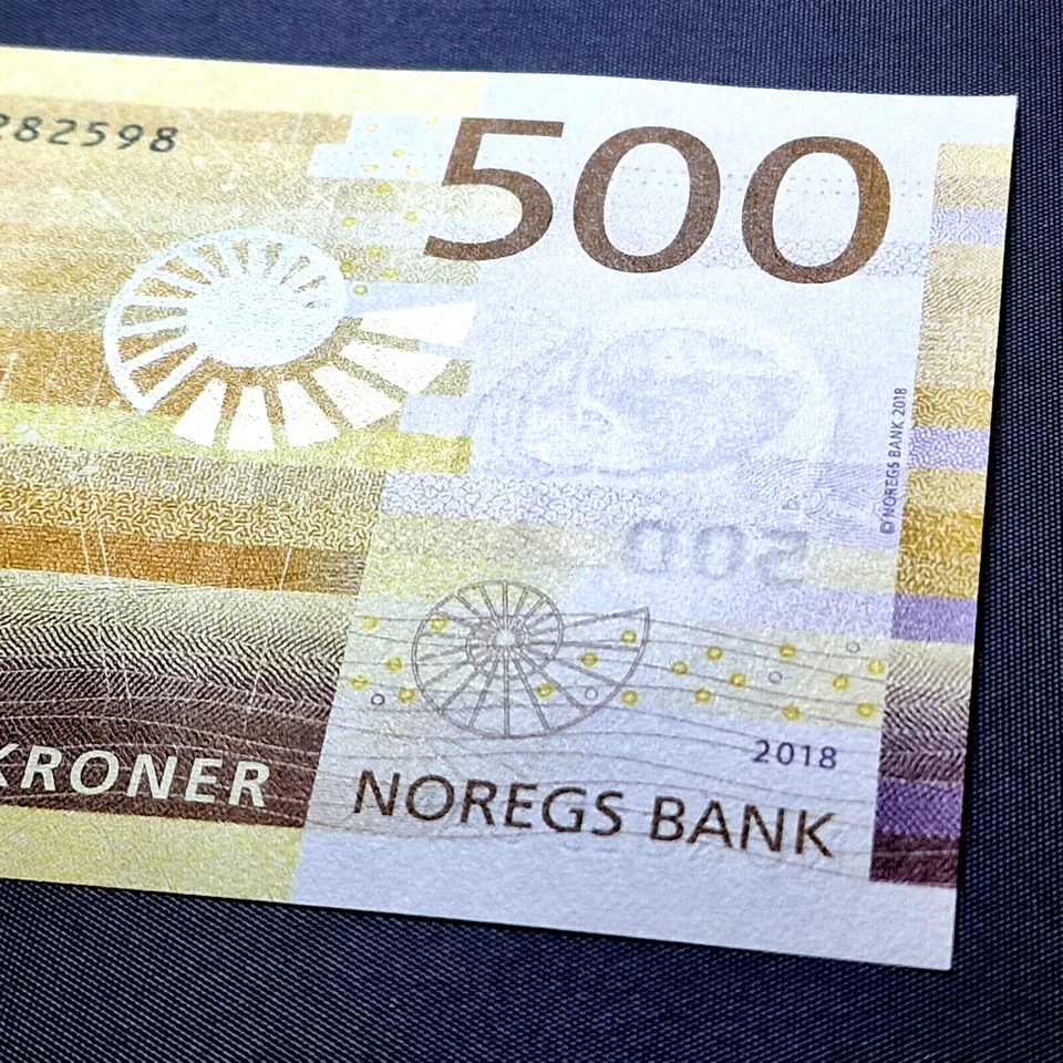 Norway 2018 Stavanger Ship - UNC Banknote 500 Kroner Paper Money Bone P-56 - Image 4 of 4