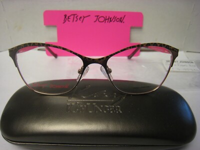 BETSEY JOHNSON  WOMANS EYEGLASSES RAIN ROSES BROWN 53-16-135MM 39V W/Generic Cas