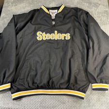 Pittsburgh Steelers Reebok Equipment NFL 1/4 Zip Windbreaker Mens Size Large
