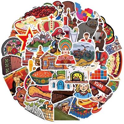 10 Random Russian Culture Stickers USSR Decals Laptop Hydro Yeti Free Shipping