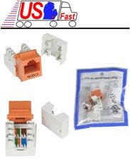 Cat5e RJ45 Keystone Network/Ethernet 10/100/1000 Jack/Port 110Punch Down ORANGE