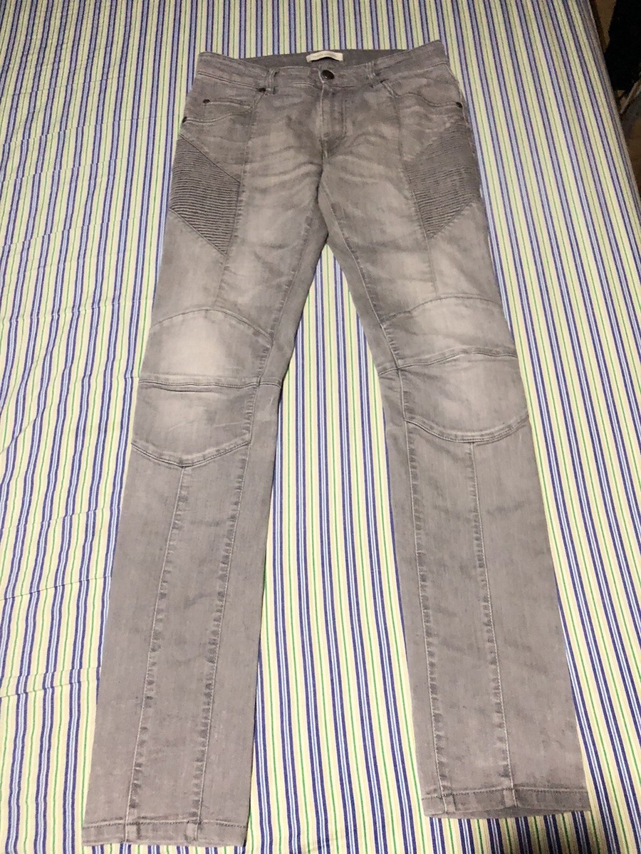 Pierre Balmain Grey Jeans Biker Size 30 Made In Italy