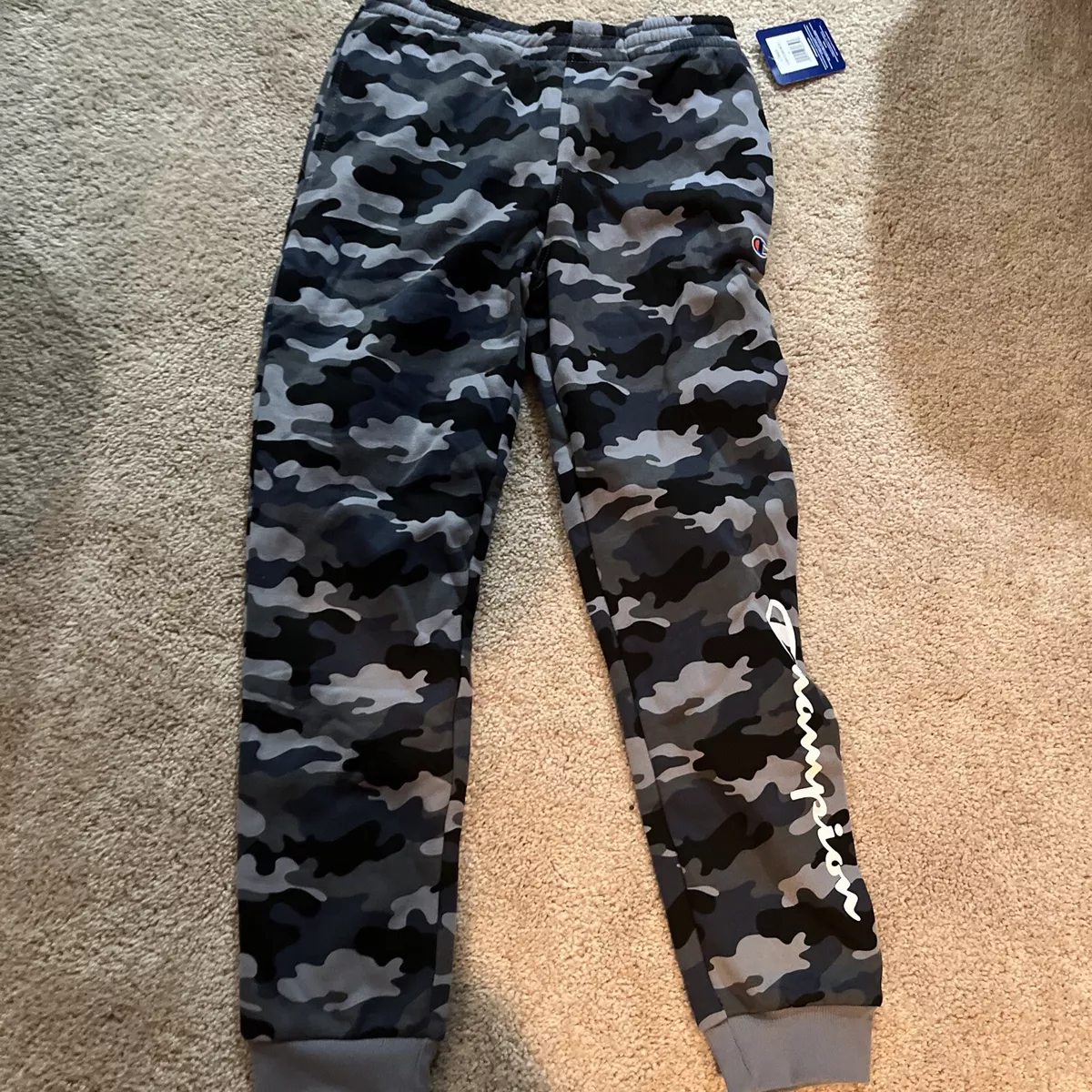 Champion Sweatpants Youth Boy s Large Camo Logo Fleece New NWT
