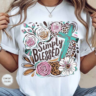 Simply Blessed Christian tshirt, Comfort Colors, Christian Tee, Faith