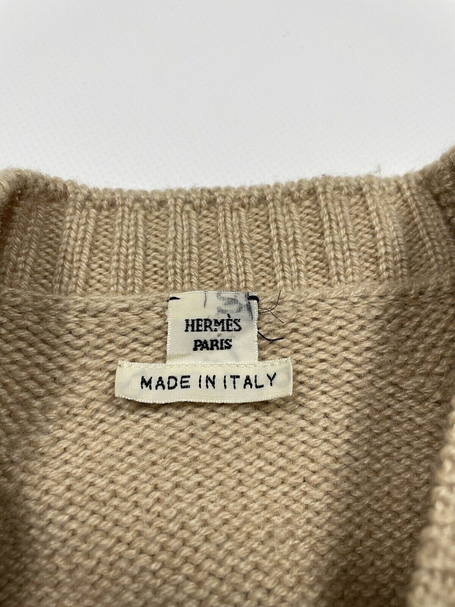 【HERMES】vintage sweater Hermes Wool Knit Short Vintage Sweater Raglan Sleeve US8
