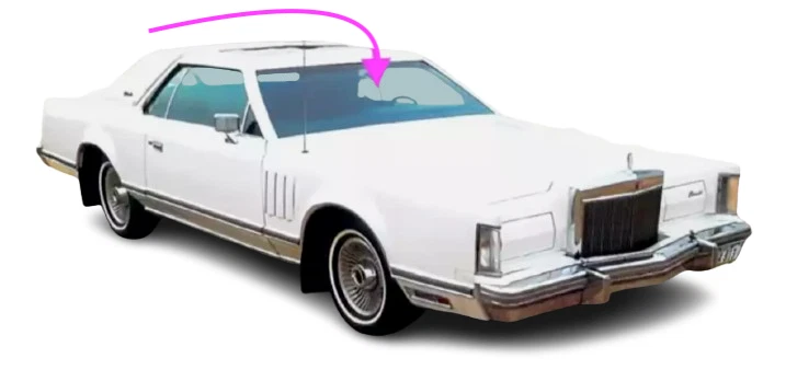 Подходит для: 1977-1979 Lincoln Mark V 2 двери хардтоп переднее ветровое стекло стекло - Изображение 2 из 4