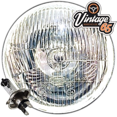5 3/4 '' Oldtimer 6 Volt Ovp Träger HEADLIGHT HALOGEN H4 CONVERSION Nicht Pilot