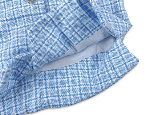 TUTA VINTAGE FONDO A CAMPANA TEMPO LIBERO ANNI 60 70 BLU PLAID 28w - Foto 7 di 19