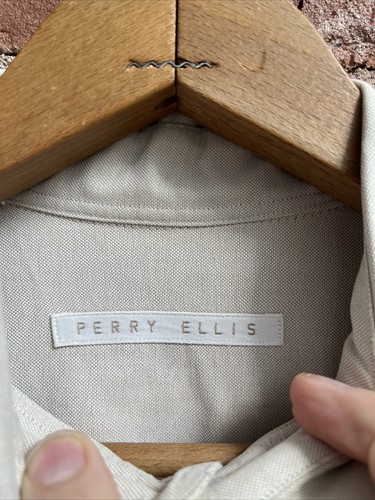 Vintage Perry Ellis Men's Oxford Shirt, Sz 16 34/35, Ecru 100% Cotton 82 - Picture 6 of 7
