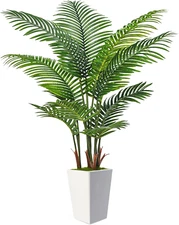 6FT Artificial Palm Tree, Tall Faux Palm Tree Indoor with Fake Plants Tall, Arti