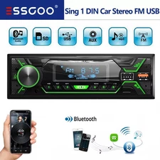 ESSGOO Bluetooth Car Stereo Radio Single 1 Din  MP3 Player FM USB SD AUX RDS