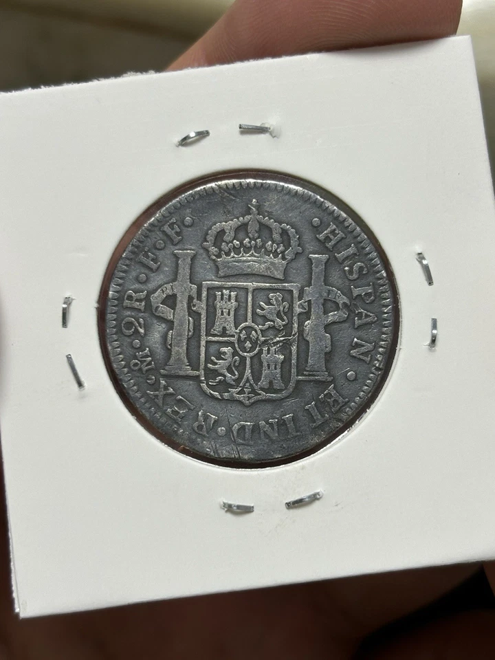 Mexico 1778 Mo FF Carlos III 2 Reales Silver Coin - Image 2 of 2