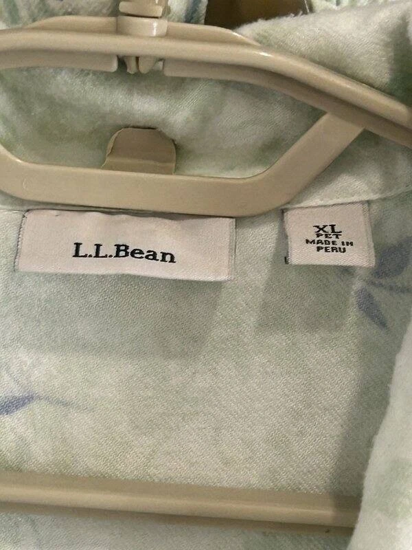 LL Bean Algodón Franela Pijama Botón Top Pantalones Verde Azul Floral Pequeño XL Foto 2 de 4