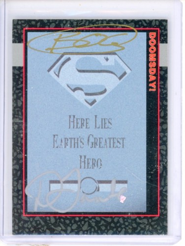 1992 SKYBOX DC COMICS DOOMSDAY THE DEATH OF SUPERMAN PROTOTYPE DUAL SIGNED #0 - Picture 1 of 2