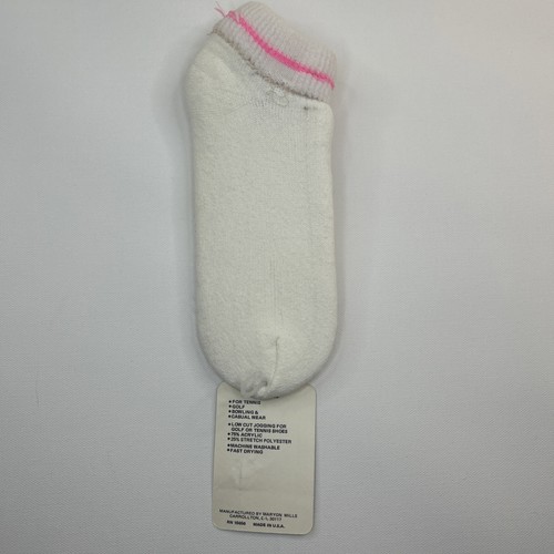 NOS VTG Low Socks 9-11 Orlon Nylon Acrylic Maryon Mills 80's White Pink USA - Picture 4 of 7