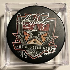 Tomas Kaberle 1st AS Game 2002 All Star SIGNED HOCKEY PUCK Toronto Maple Leafs