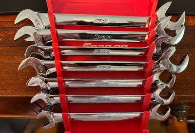 Snap-on VS807 Underline Series SAE 7pc 4 Way Open End Wrench Set 3/8''-3/4'' Mint!