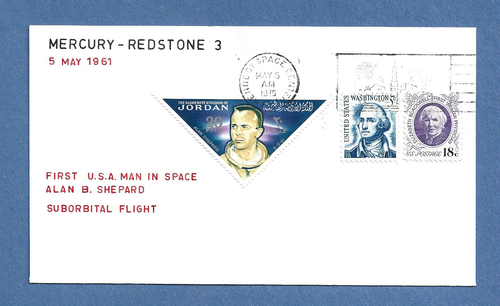 MERCURY REDSTONE 3 SHEPARD 15th ANNIV MAY 5 1976 JORDAN SPACE COVER NASA
