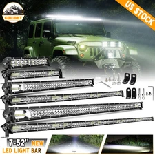 7"20"38"50" Straight Dual Row LED Light Bar Spot Flood Combo UTV ATV Truck Boat