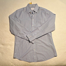 Charles Tyrwhitt Slim Fit Non-Iron Check Cotton Dress Shirt Blue 16.5/36