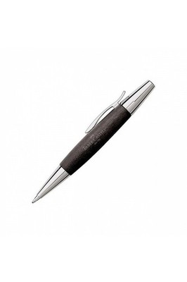 Faber-Castell 148383 - E-Motion Twist Chrome/Wood Black Ballpoint Pen