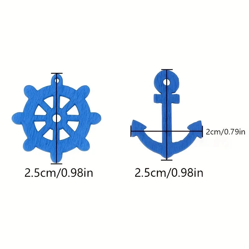 50 Piezas Aleatorio Mezclado Hágalo Usted Mismo Madera Dibujos Animados Lindo Estilo Azul Marino Colgante Accesorios, Azul Foto 2 de 4