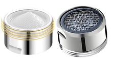 Bathroom Sink Aerator,1.8 GPM Faucet Aerator 15/16 In Thread Chrome Solid Bra...