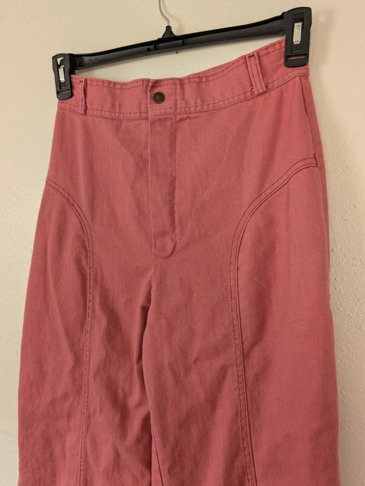 VINTAGE SEARS HIGH WAIST WIDE LEG Bell Bottoms Pants 70s Size 16 Pink - Image 2 of 4