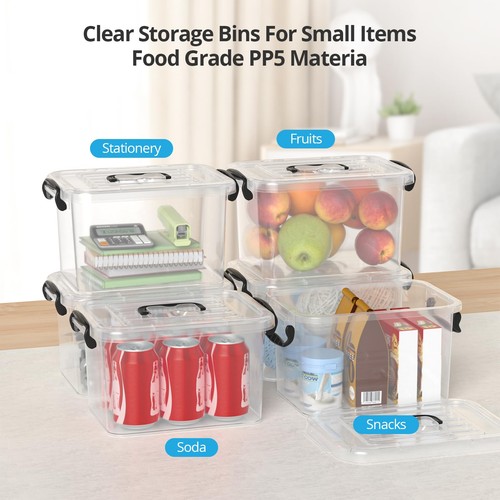 Plastic Storage Containers with Lids - 6 Pack 6 Quart Clear Storage Bins with... - Picture 5 of 7