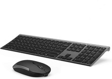 Wireless Keyboard and , Rechargeable Ultra Slim, Dark Gray