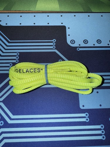 Original VOLT NEON YELLOW Off White Air Force Laces "SHOELACES" USED AO4606 700