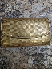 Vintage Gold Mesh Evening Clutch Purse Ellka Metal Mesh Handbag Wallet